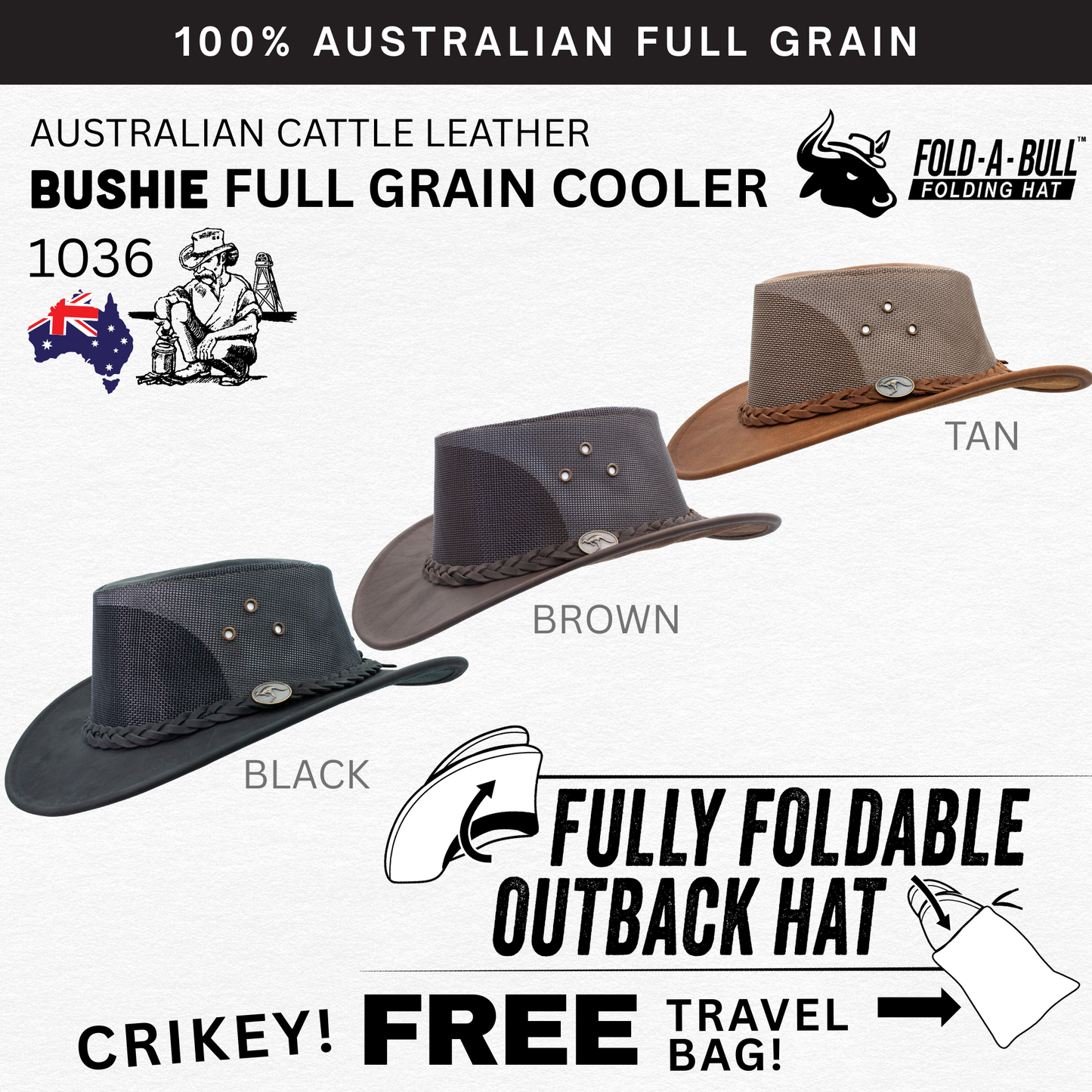 1036 - Full Grain Bushie Cooler